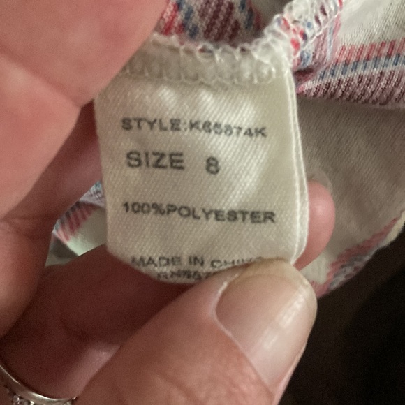 Paper+Tee cream, blue and red flannel girls size 8 - Picture 5 of 5